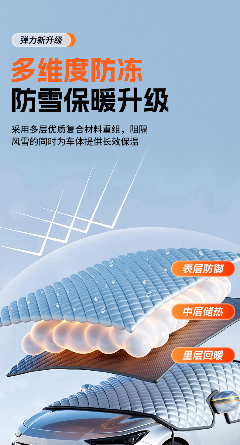 Car Snow Cover, Winter Anti-Freeze Cover, Front Windshield, Snow-Proof and Frost-Proof Cover, Windshield Cover, Car Cover, Car Cover, Winter