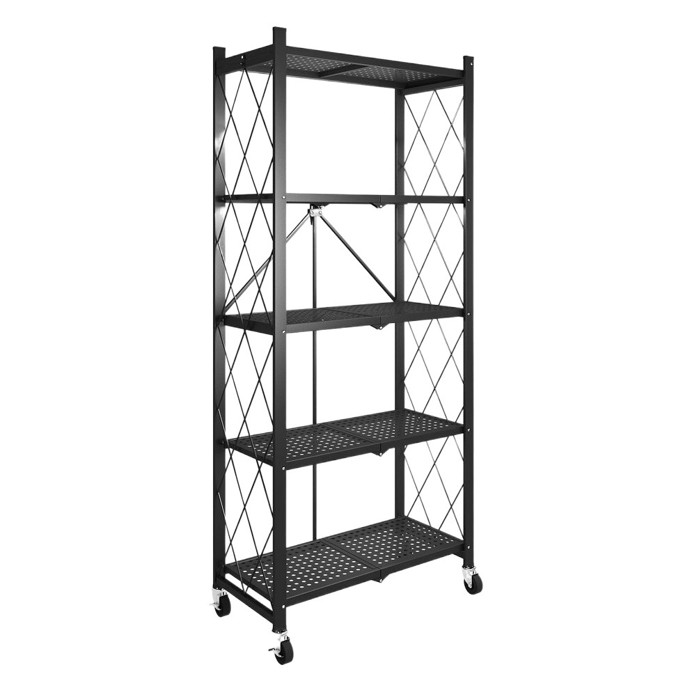 Estante de almacenamiento plegable, estante de almacenamiento multicapa plegable y multifuncional para microondas de cocina, estante de almacenamiento para cocina doméstica