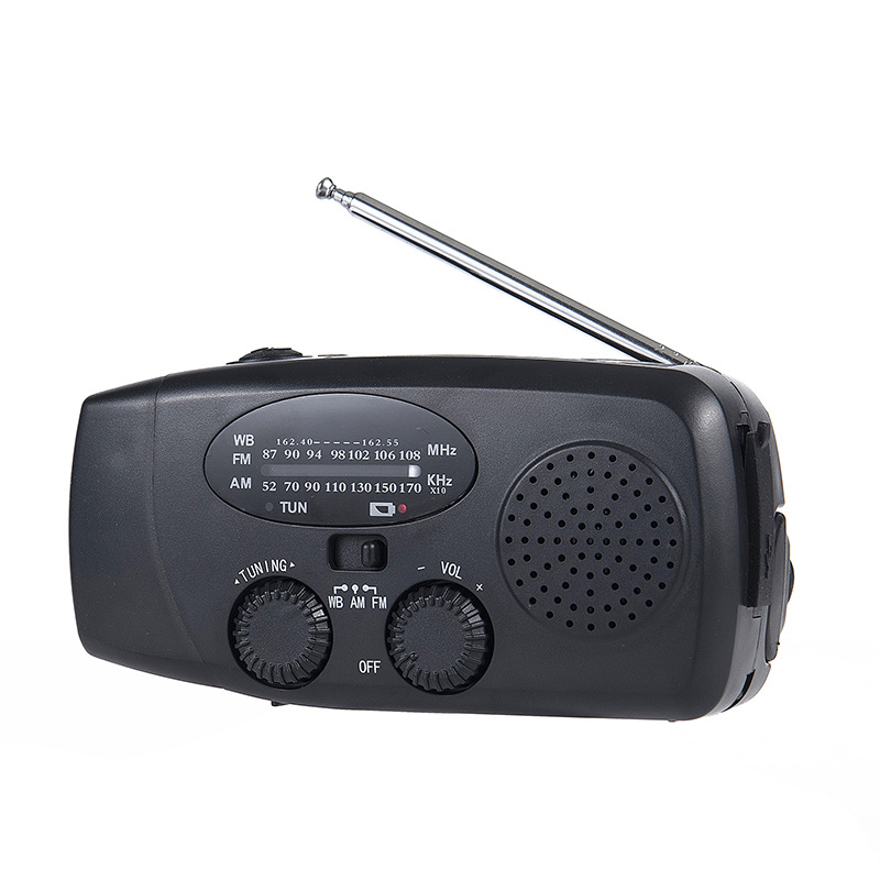 Radio de emergencia multifuncional de Amazon generadora de energía manual radio solar al aire libre linterna de carga de emergencia