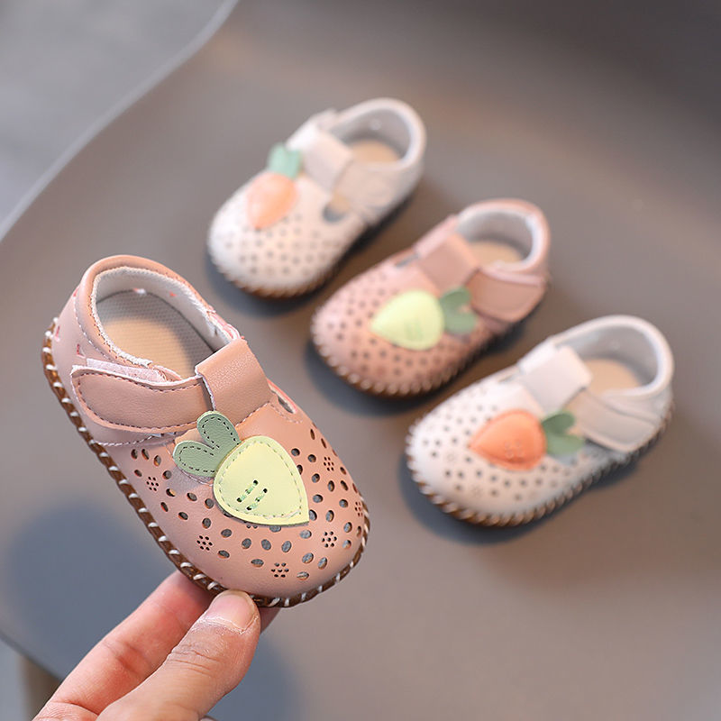 Sandali Bambina Estivi 6-12 Mesi Traspiranti Baby Princess Suola Morbida Pelle Antiscivolo 0-1 Anno 2 Scarpe da Passeggio_voghion.com