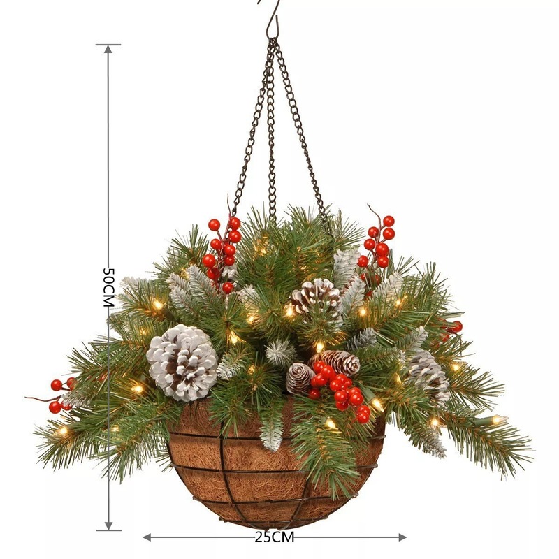 国境を越えたクリスマスバスケット花輪クリスマス祭り装飾クリスマス花輪人工クリスマスバスケット|undefined