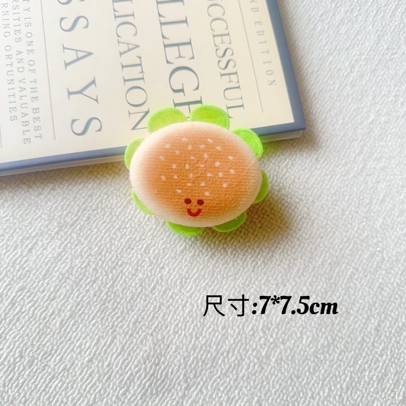 かわいい二層パン漫画バーガー面白い食品とおもちゃシリーズアクセサリー diy ヘアアクセサリー衣類子供靴と靴下アクセサリー|undefined