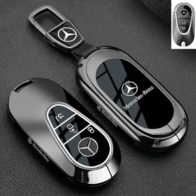 Special Mercedes-Benz Car key bag - vinyl-benz-c-model-piano-black-car-logo-trapezoidal-buckle