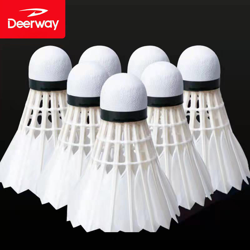 Delhui Badminton Durable King Genuine 3/6/12 Pack Broken Goose Feather Outdoor Competition Set Training Ball