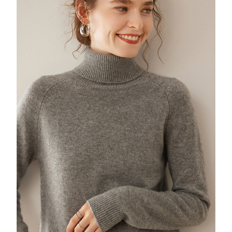 New Half-turtleneck Thickened Cashmere Sweater Women's plus size Raglan Sleeve Long Sleeve Pullover Sweater Knit Base Shirt Top