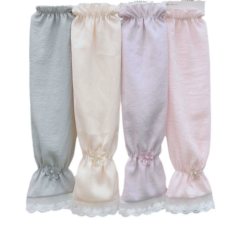 Thin shiffon lace summer three dimensional travel sleeves, sun protection, puff sleeves