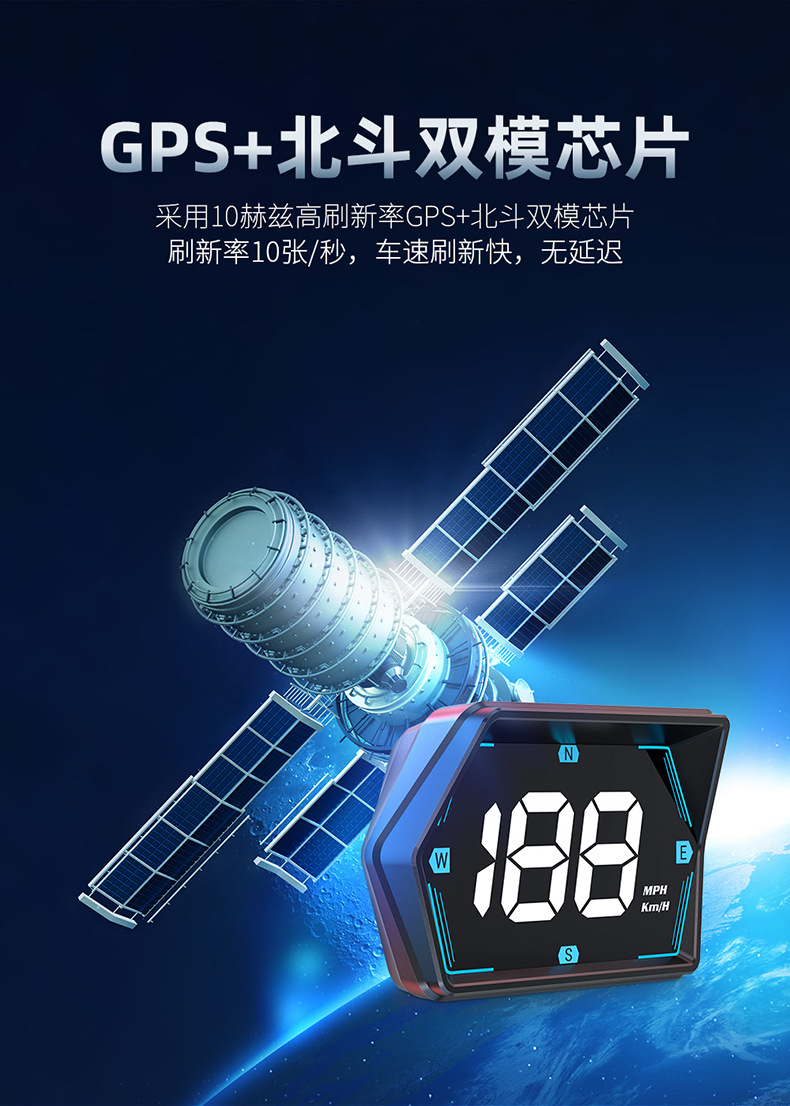 Car Universal Hud Head-Up Display Beidou Gps Car Speed Measuring Instrument High-Definition Head-Up Display Simple Model G20