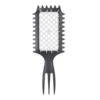 Wheat straw, three-pointed bouncing hollow comb, black handle and white teeth (OPP bag)