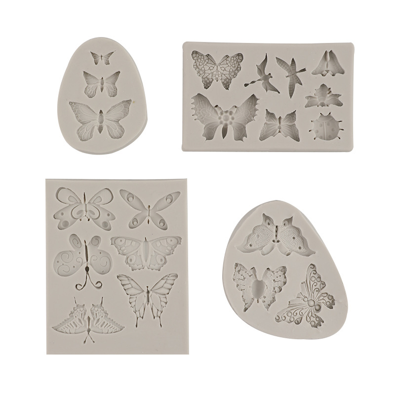 Transfronteriza Amazon múltiples mariposa fondant molde de silicona DIY hornear pastel de chocolate decorativo molde de silicona