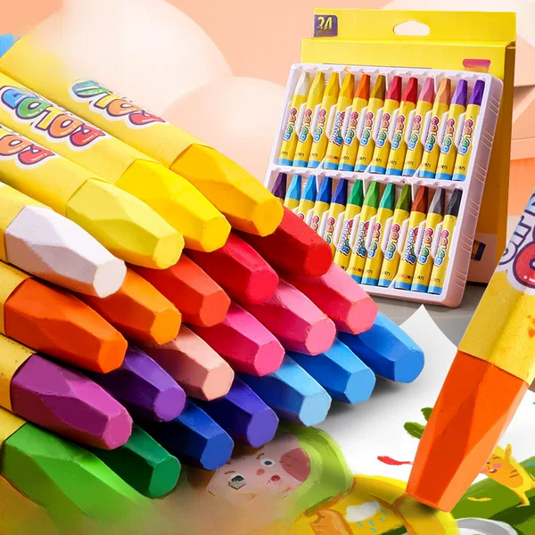 Deli Oil Painting Stick 24 Color Children's Kindergarten Paintbrush Primary School Students' Dirty Hand Crayon Washable Color Pen