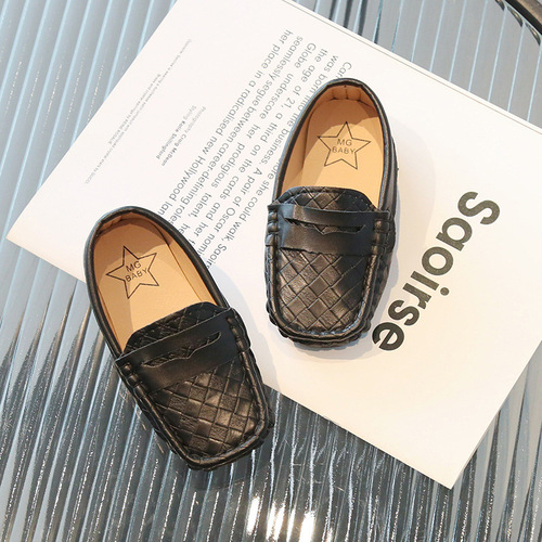  Spring New Square Mouth Children's Leather Shoes Korean Style Girls' Peas Shoes British Style Princess Shoes Baby Single Shoes Trendy