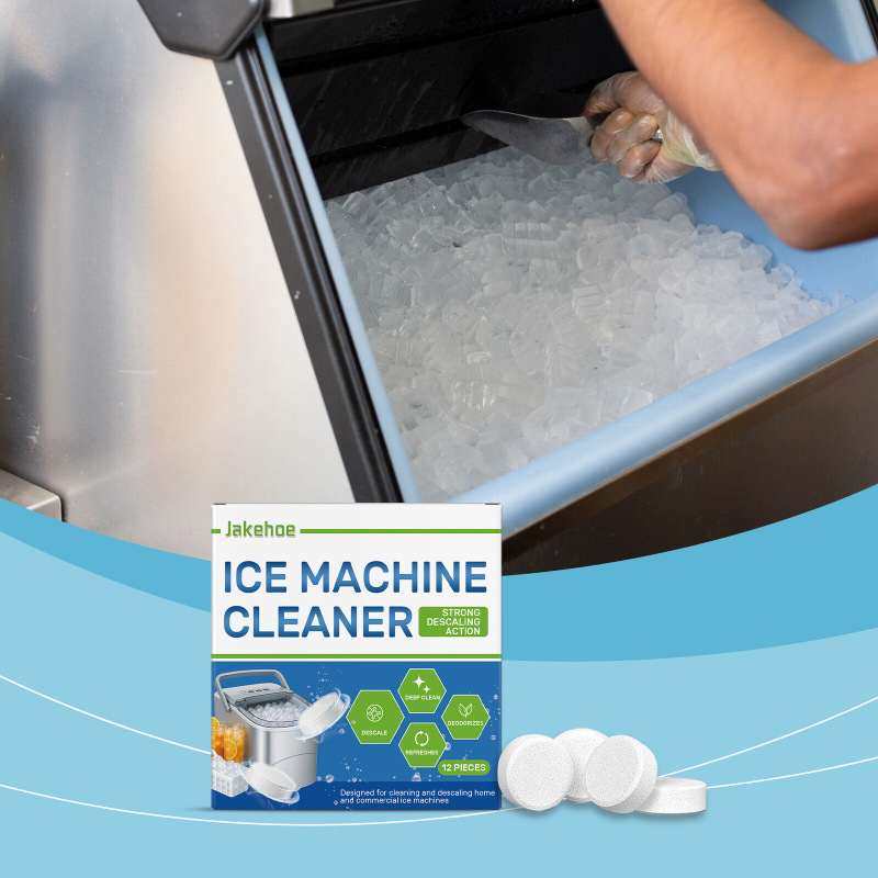 Jakehoe Ice Maker Cleaning Tablets Daily Household Gentle Cleaning for Ice Makers, Descaling, Deodorizing, and Cleaning Care
