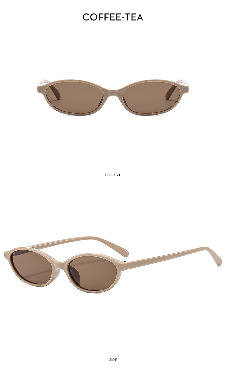 Oval Frame Glasses Style Streetwear Solid Color Ac UV400 Protection Oval Frame Full Frame Women's Sunglasses