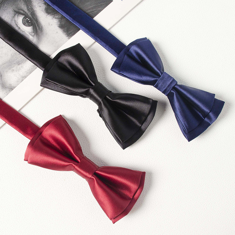 Spot venta al por mayor, pajarita para hombres, ropa formal, moda coreana, novio, padrino, lazo negro sólido