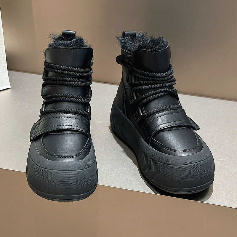 Низкие зимние ботинки (Martens) женские теплые повседневные ботинки, подкладка из искусственного меха, 35–40 EU