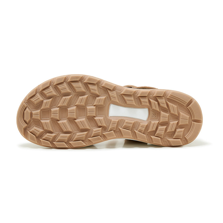 Sandal quai chéo nữ đế dày chống trượt mùa hè — màu nâu, màu đen, màu xám, màu mơ chi tiết 42