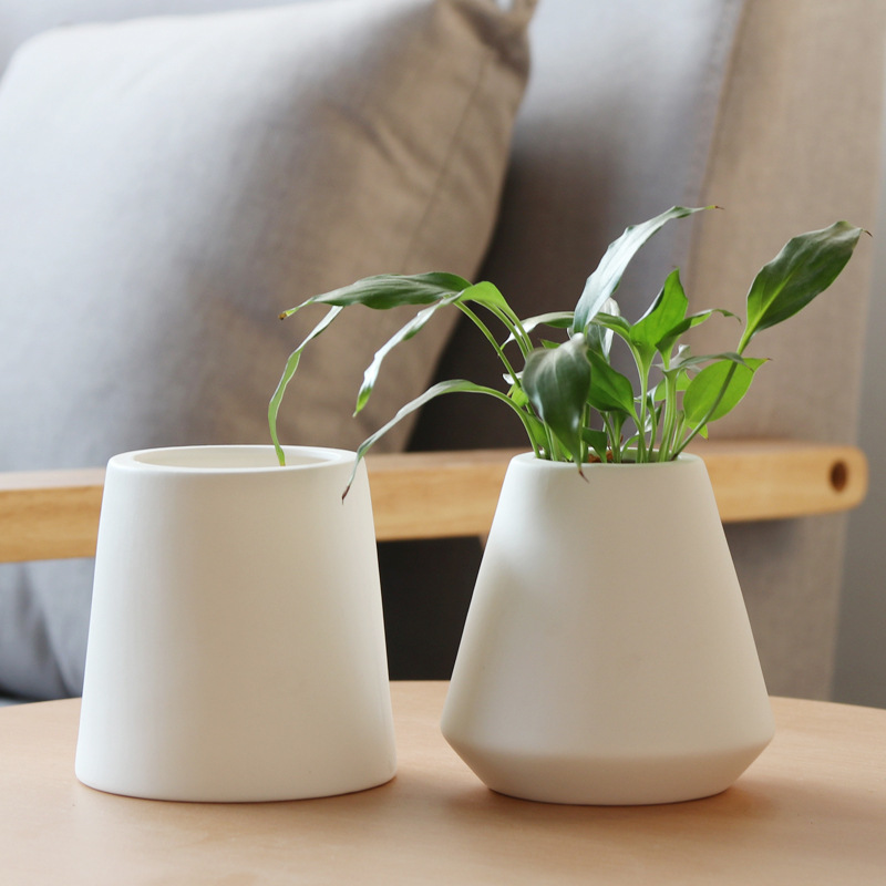 Minimalist Modern Nordic Dining Table Ceramic Small Flower Vase Hydroponic Decor Living Room Flower Arrangement Ins Style Light Luxury Fresh Flowers