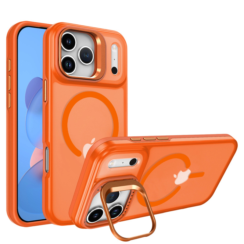 适用苹果17promax磁吸手机壳隐形镜头支架iphone16pro磨砂肤感漆|undefined
