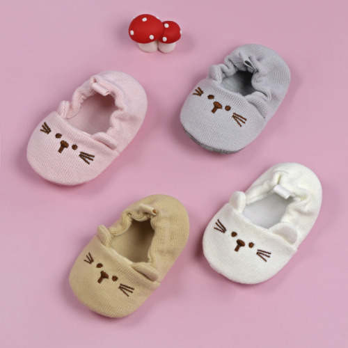 Spring and Autumn Style Cartoon Baby Shoes for 0-1 Year Olds, Knitted Wool Shoes, Non-Slip Soft Sole Newborn Toddler Baby Shoes
