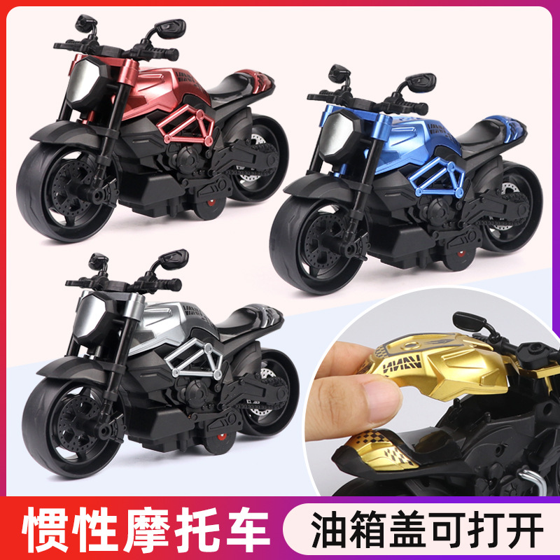 Children's Boy Inertia Motorcycle Toy Car Simulation Model Racing Decoration Ornaments Toys Kindergarten Gifts Wholesale