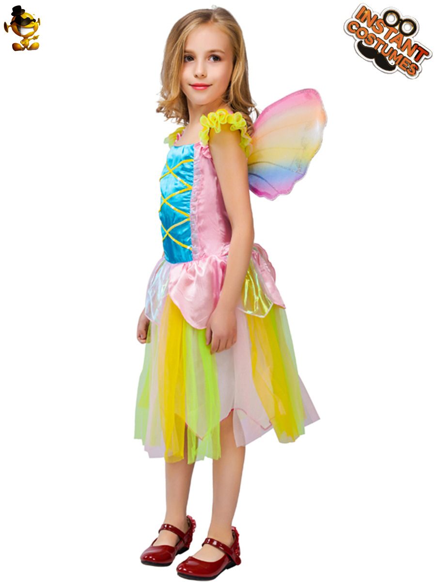 Disfraz de fiesta de Carnaval de Halloween traje de disfraces traje de rendimiento de etapa niña falda de hadas de colores