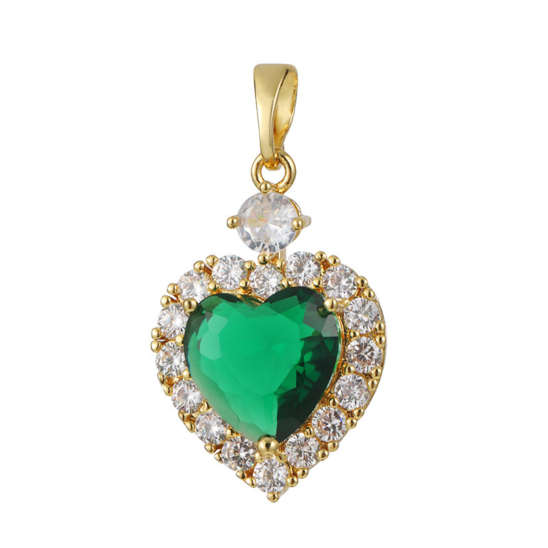 Joyas transfronterizas colgante de rubí esmeralda ligero de lujo accesorios de acero de titanio collar no decolor cadena clavícula
