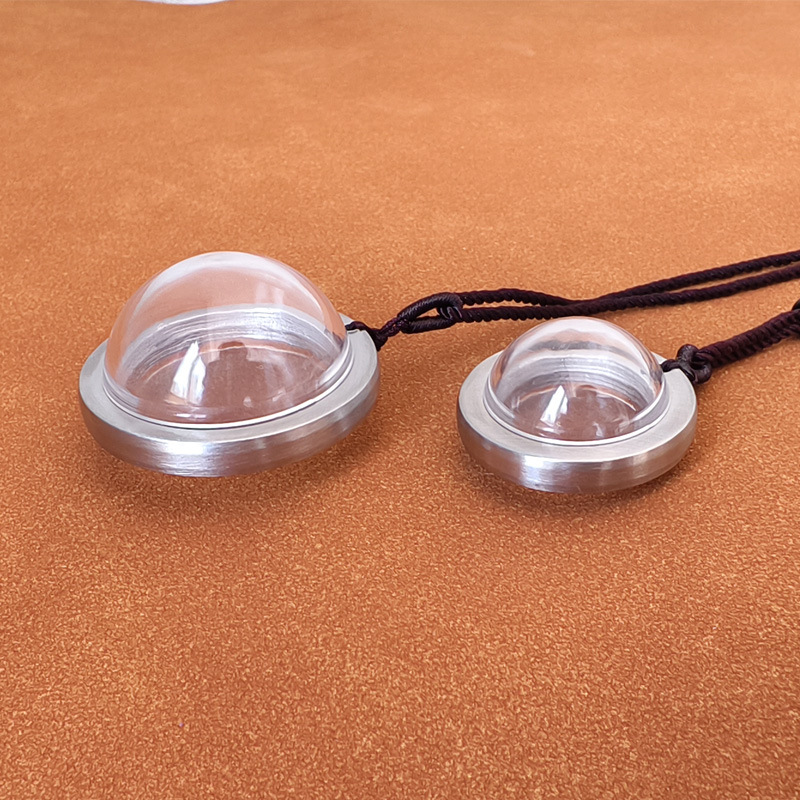 Spherical double-sided transparent opening pendant stainless steel