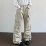 多口袋美式男女拖地工装裤
