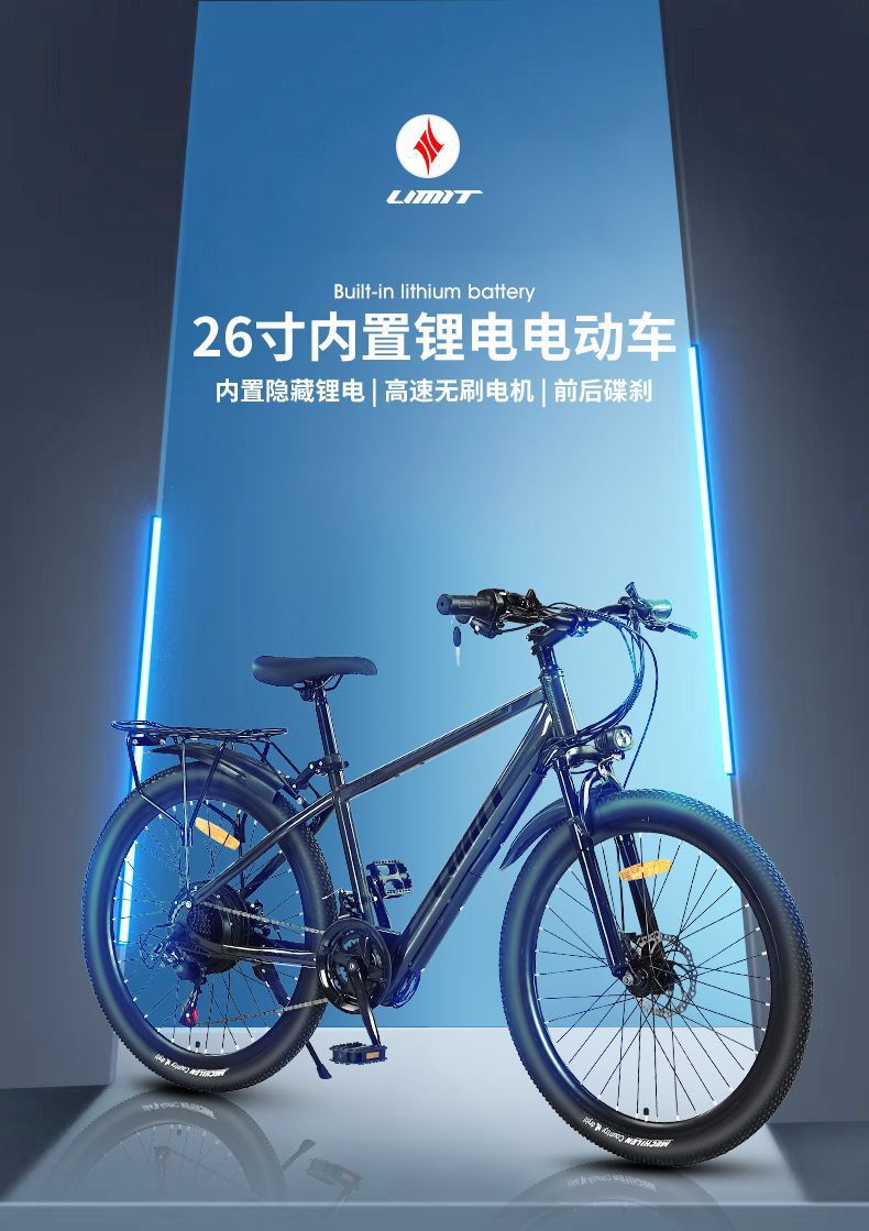 Electric Bicycle Hidden Lithium Battery 24/26 inch Electric Mountain Bike