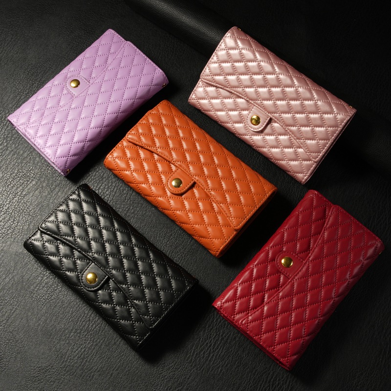 Suitable for iPhone 15 ProMax Xiaoxiangfeng Multi Card Zipper Phone Leather Case S24 Hanging Rope Google Xiaomi_voghion.com