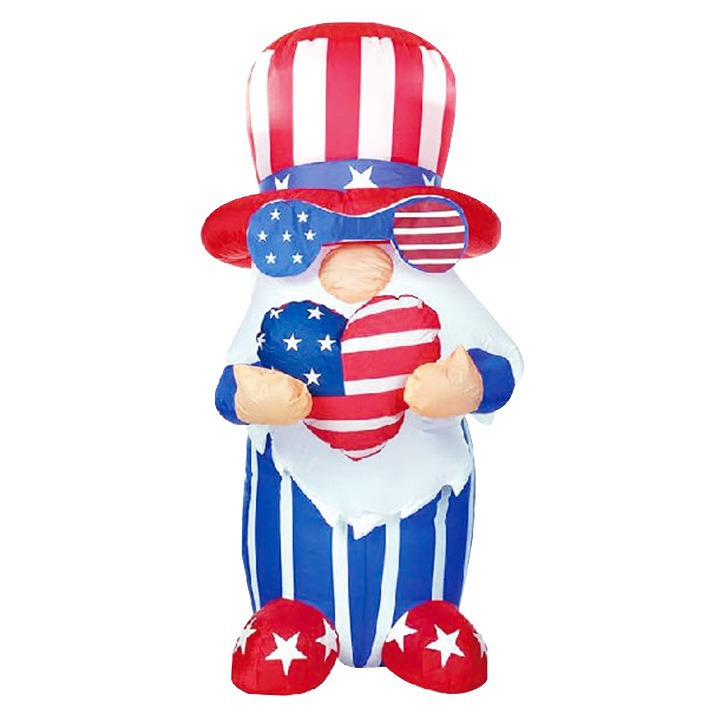 별과 줄무늬 깃발을 들고 있는 난쟁이