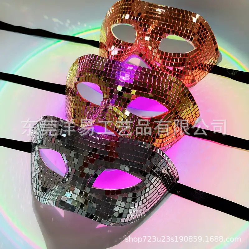 Máscara de Halloween Horror Dress Up Espejo Máscara de fiesta reflectante Máscara de Disco Di