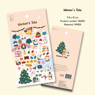Sticker Sheet Bonito B6053 — Winter's Tale Christmas Animals, Paper 9.5×15 cm