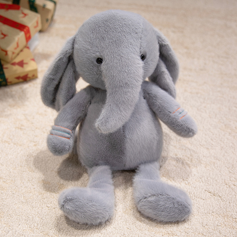 Larga nariz larga piernas elefante muñeca de peluche para niños en la cama muñeca elefante pequeño regalo de cumpleaños almohada grande