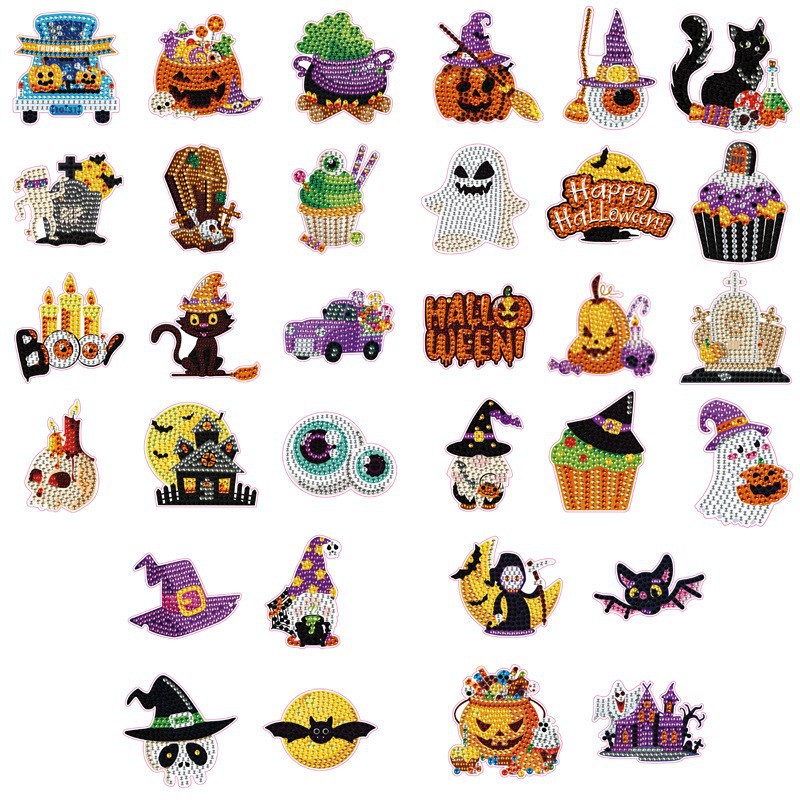 Transfronterizo nueva serie de Halloween 2026 pintura de diamantes diy cojín de tazas hecha a mano colgante llavero pegado diamante refrigerador
