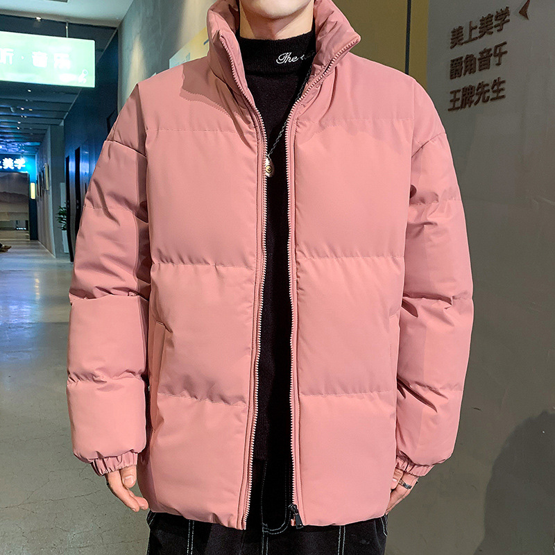 Abrigo de invierno para hombre nuevo abrigo de algodón acolchado estilo coreano moda juvenil más tamaño casual todo-fósforo collar de pie engrosado abajo abrigo de algodón acolchado