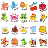 Fruit amusing award, waterproof sticker, 20 pieces, English