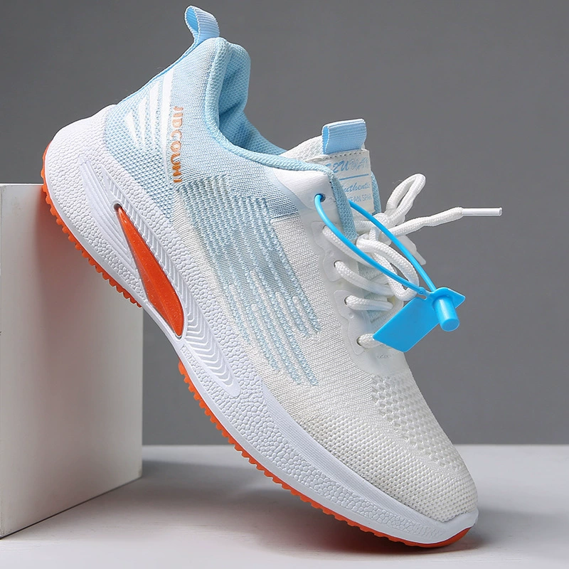 Трансграничные новые толстые подошвы моды дышащая легкая женская обувь для внешней торговли оптом на открытом воздухе повседневный прилив летающие тканые кроссовки женщины