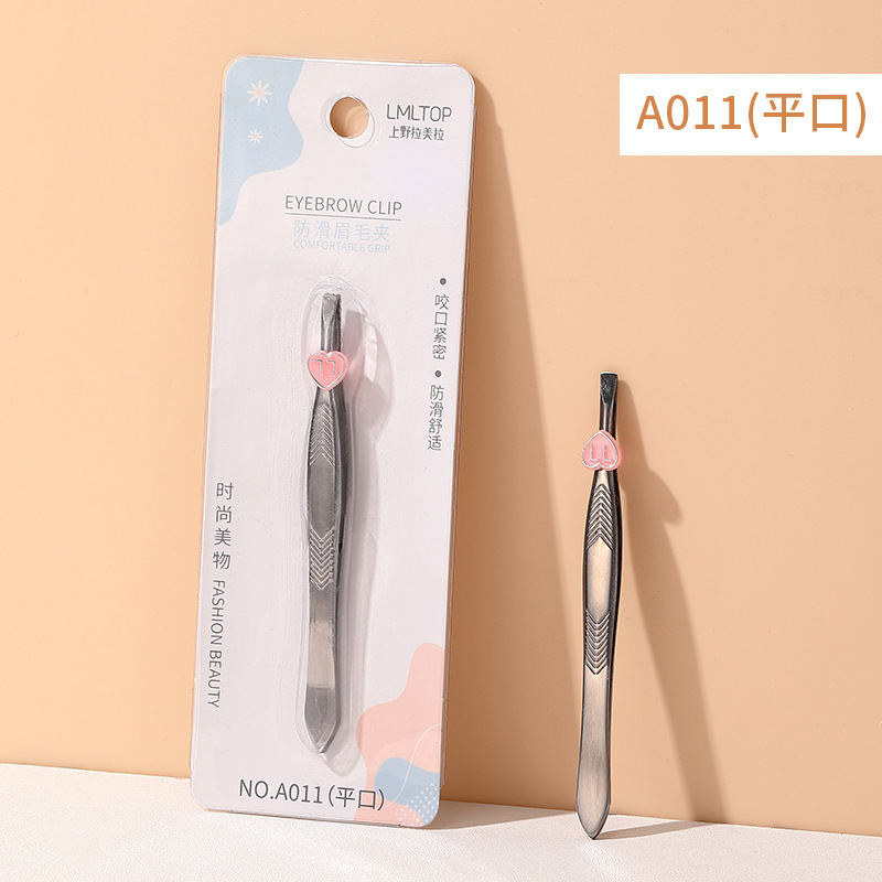 Clip para cejas de acero inoxidable LMLTOP, boca oblicua, pinzas para cejas planas, pinzas para depilarse, clips auxiliares para pestañas postizas, una variedad de colecciones
