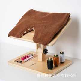 木质可调节膝上桌缝纫手工桌便携式折叠桌存储器十字绣编织支架