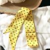 8＃波点黄底丝巾4*140CM