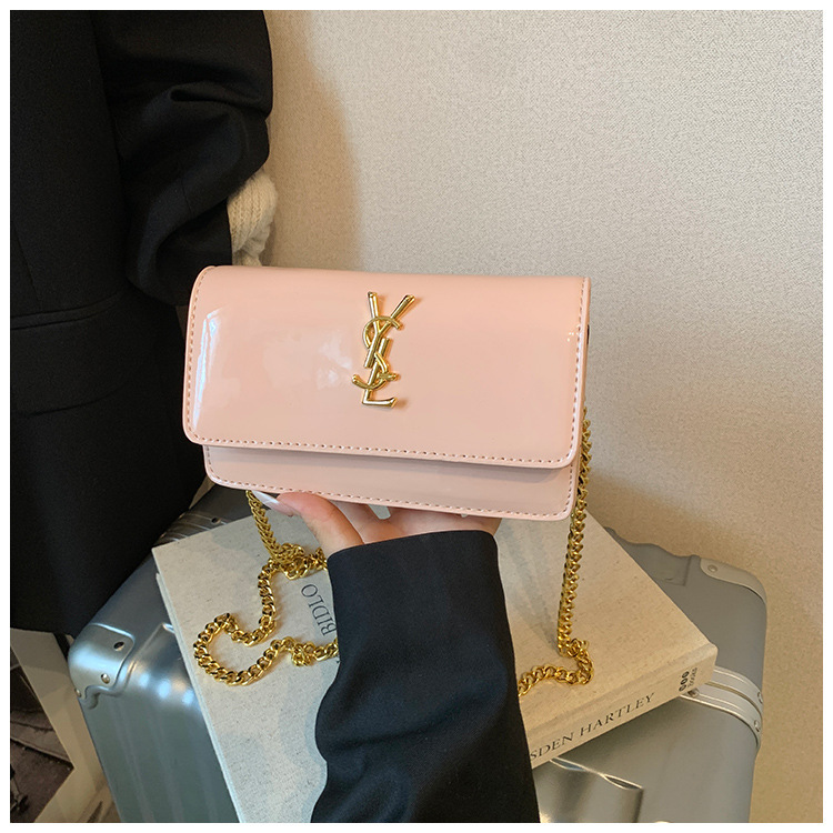 小香风亮面链条包包女春夏2025新款轻奢小众高级感单肩斜挎小方包|undefined