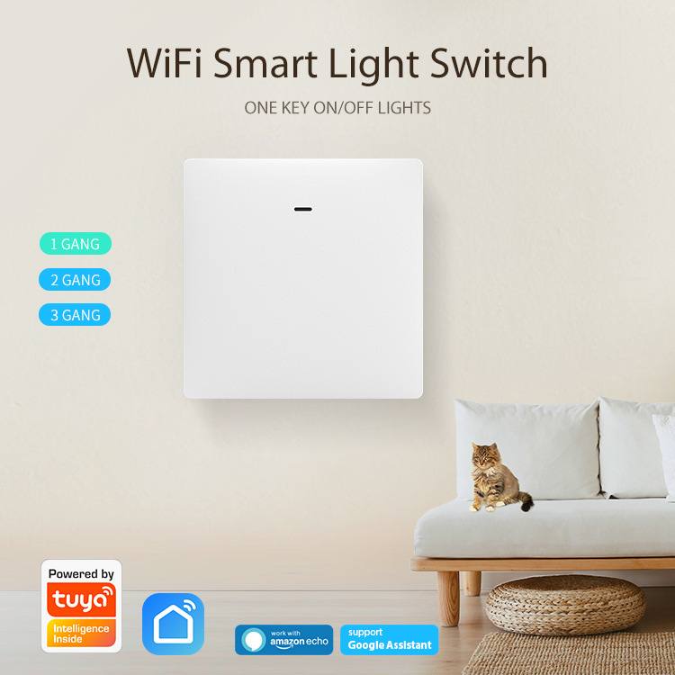 zigbee涂鸦WiFi智能欧规一二三路机械灯控开关美规手机远程灯开关