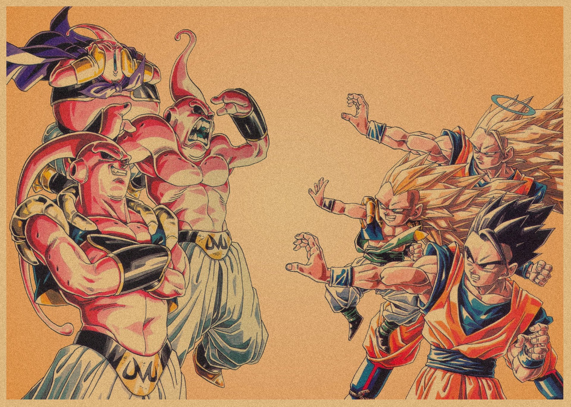 日本式アニメ七龍珠アラレ復古クラフト紙ポスター鳥山明装飾画孫悟空壁画316
