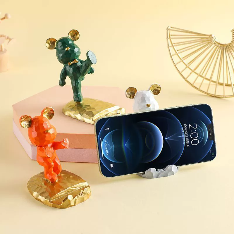 Креативный жестокий медведь держатель для мобильного телефона милый в стиле ins Настольный небольшой Декор Гостиная украшение дома подарок для студента