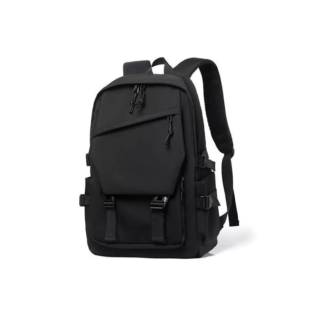 Simple solid color backpack for men and women, student school bag, large capacity casual backpack, outdoor travel computer bag