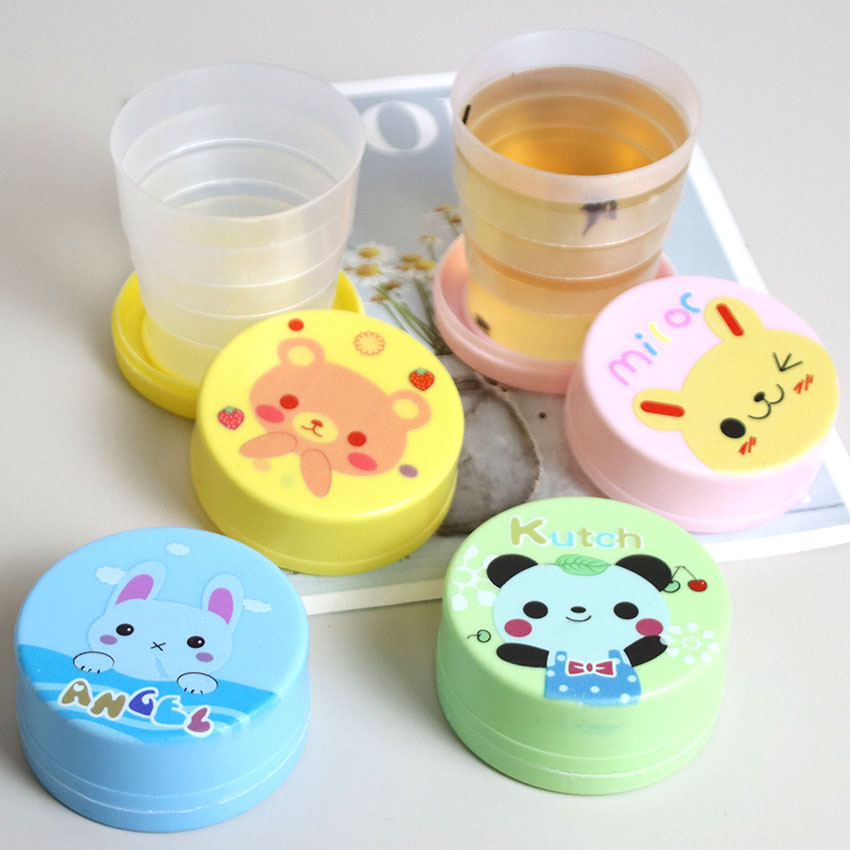 Outdoor Travel Stacking Water Cup Telescopic Cup Solid Color Leak-Proof Handy Cup Creative Portable Plastic Cup