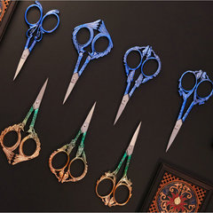 Home Cross-Stitch Plum Blossom Scissors Stainless Steel Classic Plum Blossom Mini Scissors European Electroplated Retro Scissors
