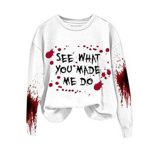European and American Foreign Trade Cross-border I'm OK It's Not My Blood Amazon Halloween Crewneck Sweat Explosions