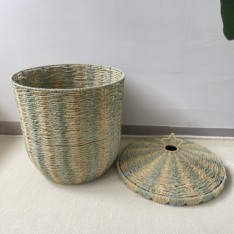 Ins北欧風手編み風床置き収納かご籐編みテーブル編みバスケット家庭用玩具スナック雑多|undefined